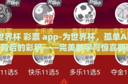 世界杯 彩票 app-为世界杯，孤单APP背后的彩积——完美数字与惊喜期待的主题的文章内容