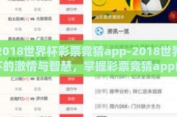 2018世界杯彩票竞猜app-2018世界杯的激情与智慧，掌握彩票竞猜app的背后逻辑
