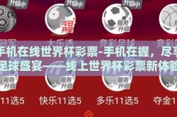 手机在线世界杯彩票-手机在握，尽享足球盛宴——线上世界杯彩票新体验分析