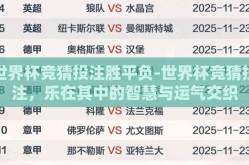 世界杯竞猜投注胜平负-世界杯竞猜投注，乐在其中的智慧与运气交织