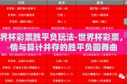 世界杯彩票胜平负玩法-世界杯彩票，激情与算计并存的胜平负圆舞曲