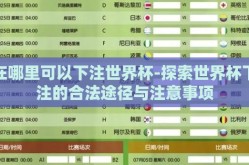 在哪里可以下注世界杯-探索世界杯下注的合法途径与注意事项