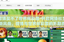 微博买不了世界杯彩票-开启网络社交新风尚，微博与世界杯彩票的不期而遇