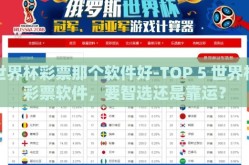 世界杯彩票那个软件好-TOP 5 世界杯彩票软件，要智选还是靠运？