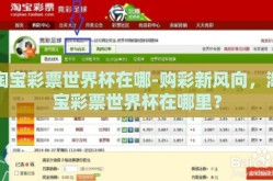 淘宝彩票世界杯在哪-购彩新风向，淘宝彩票世界杯在哪里？
