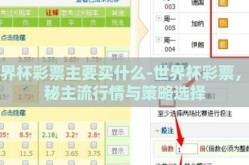 世界杯彩票主要买什么-世界杯彩票，揭秘主流行情与策略选择