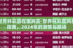 世界杯彩票在哪购买-世界杯彩票购买指南，2024年的激情与期待
