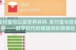 支付宝可以买世界杯吗-支付宝与世界杯——数字时代的便捷购彩新体验