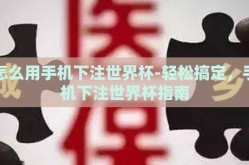 怎么用手机下注世界杯-轻松搞定，手机下注世界杯指南