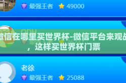微信在哪里买世界杯-微信平台来观战，这样买世界杯门票