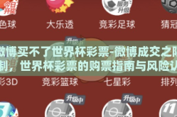 微博买不了世界杯彩票-微博成交之限制，世界杯彩票的购票指南与风险认知