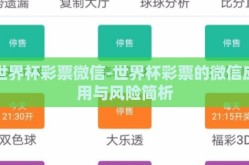世界杯彩票微信-世界杯彩票的微信应用与风险简析