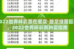 2022世界杯彩票在哪买-踏足绿茵巨幕，2022世界杯彩票购买指南
