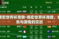 博宏世界杯竞猜-博宏世界杯竞猜，娱乐与激情的交织