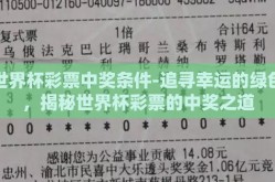 世界杯彩票中奖条件-追寻幸运的绿色，揭秘世界杯彩票的中奖之道