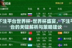 下注平台世界杯-世界杯盛宴，下注平台的关键解析与策略建议
