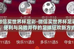 微信买世界杯足彩-微信买世界杯足彩，便利与风险并存的足球狂欢新方式