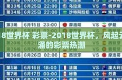 18世界杯 彩票-2018世界杯，风起云涌的彩票热潮