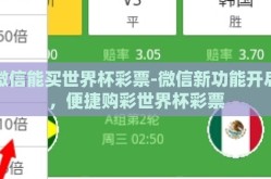 微信能买世界杯彩票-微信新功能开启，便捷购彩世界杯彩票