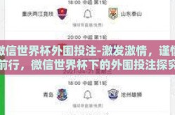 微信世界杯外围投注-激发激情，谨慎前行，微信世界杯下的外围投注探究