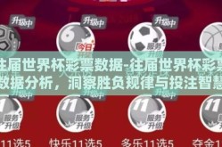 往届世界杯彩票数据-往届世界杯彩票数据分析，洞察胜负规律与投注智慧的灵感源泉