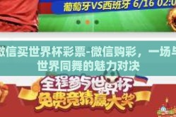 微信买世界杯彩票-微信购彩，一场与世界同舞的魅力对决