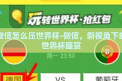 微信怎么压世界杯-微信，新视角下的世界杯盛宴