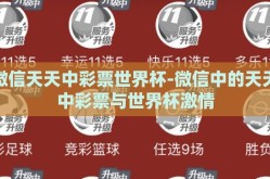 微信天天中彩票世界杯-微信中的天天中彩票与世界杯激情