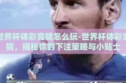 世界杯体彩竞猜怎么玩-世界杯体彩竞猜,揭秘你的下注策略与小贴士