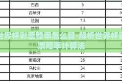 世界杯彩票赔率怎么算-解析世界杯彩票赔率计算法