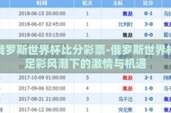 俄罗斯世界杯比分彩票-俄罗斯世界杯足彩风潮下的激情与机遇