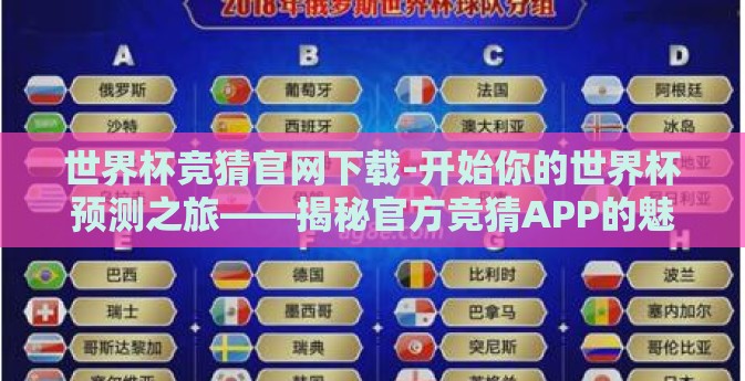 世界杯竞猜官网下载-开始你的世界杯预测之旅——揭秘官方竞猜APP的魅力