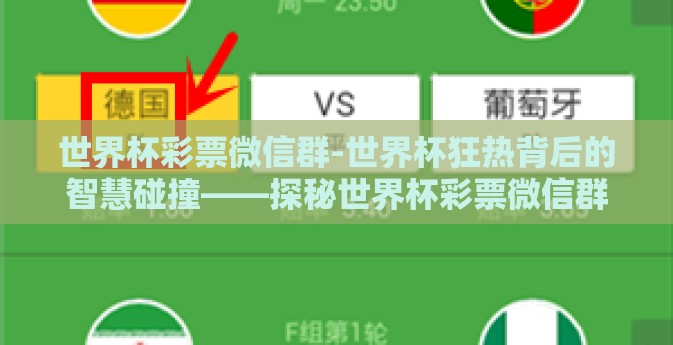 世界杯彩票微信群-世界杯狂热背后的智慧碰撞——探秘世界杯彩票微信群