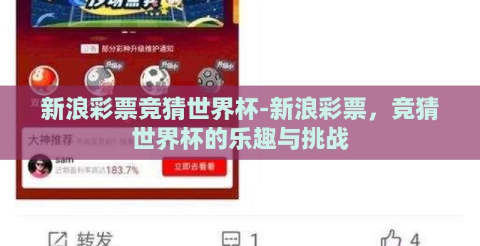 新浪彩票竞猜世界杯-新浪彩票，竞猜世界杯的乐趣与挑战