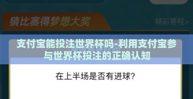 支付宝能投注世界杯吗-利用支付宝参与世界杯投注的正确认知