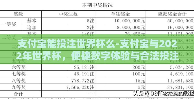 支付宝能投注世界杯么-支付宝与2022年世界杯，便捷数字体验与合法投注新风尚