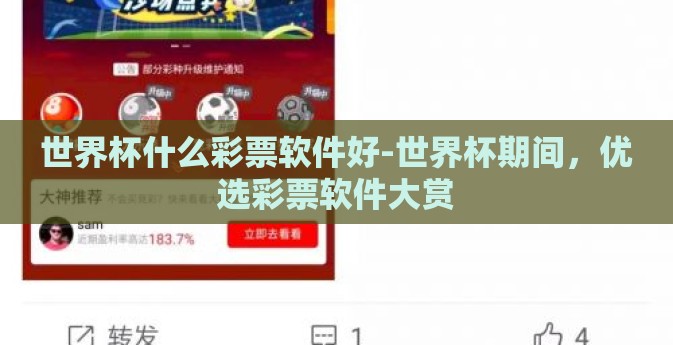 世界杯什么彩票软件好-世界杯期间，优选彩票软件大赏