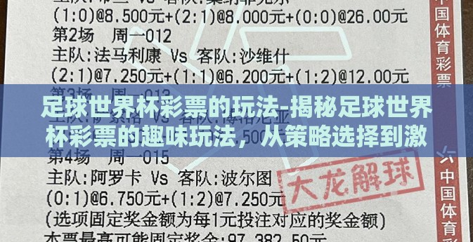 足球世界杯彩票的玩法-揭秘足球世界杯彩票的趣味玩法，从策略选择到激情投注
