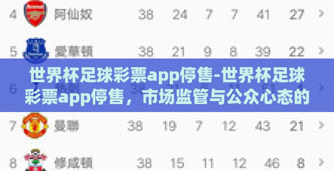 世界杯足球彩票app停售-世界杯足球彩票app停售，市场监管与公众心态的双重考量