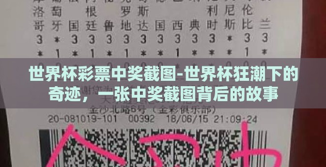 世界杯彩票中奖截图-世界杯狂潮下的奇迹,一张中奖截图背后的故事 世界杯彩票中奖截图-世界杯狂潮下的奇迹,一张中奖截图背后的故事