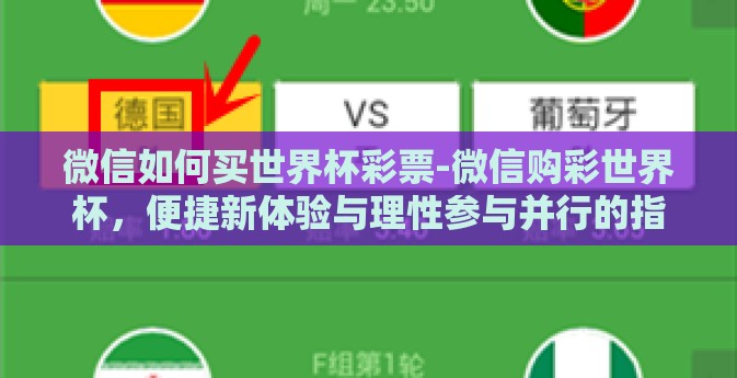 微信如何买世界杯彩票-微信购彩世界杯，便捷新体验与理性参与并行的指南