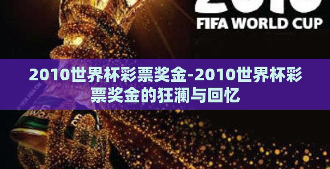 2010世界杯彩票奖金-2010世界杯彩票奖金的狂澜与回忆
