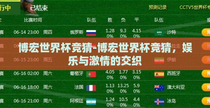 博宏世界杯竞猜-博宏世界杯竞猜，娱乐与激情的交织