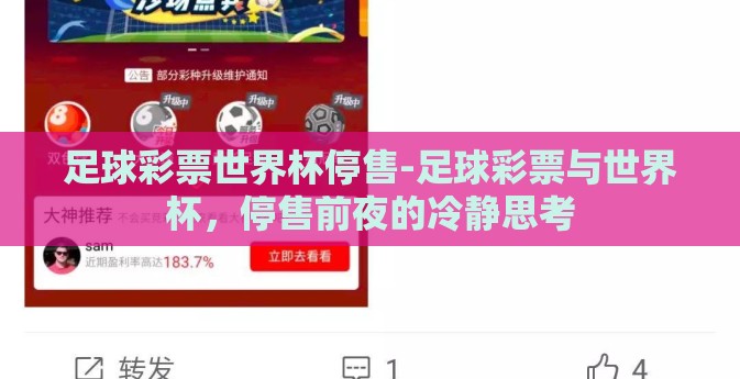 足球彩票世界杯停售-足球彩票与世界杯，停售前夜的冷静思考