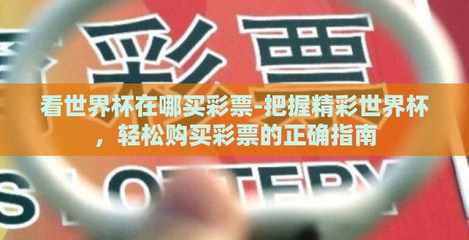 看世界杯在哪买彩票-把握精彩世界杯，轻松购买彩票的正确指南