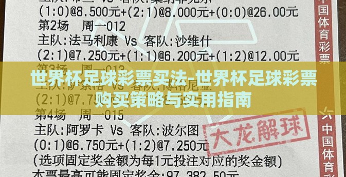 世界杯足球彩票买法-世界杯足球彩票购买策略与实用指南