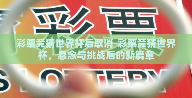 彩票竞猜世界杯后取消-彩票竞猜世界杯，悬念与挑战后的新篇章