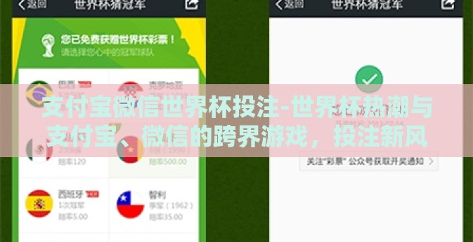 支付宝微信世界杯投注-世界杯热潮与支付宝、微信的跨界游戏，投注新风尚