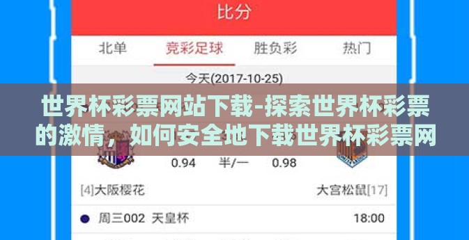 世界杯彩票网站下载-探索世界杯彩票的激情，如何安全地下载世界杯彩票网站