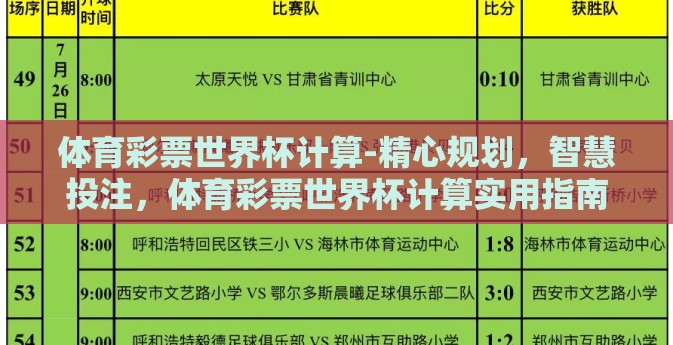 体育彩票世界杯计算-精心规划，智慧投注，体育彩票世界杯计算实用指南